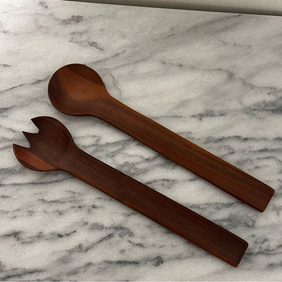 Michael Graves teak wood Salad Serving Utensils - Picture 1 of 6